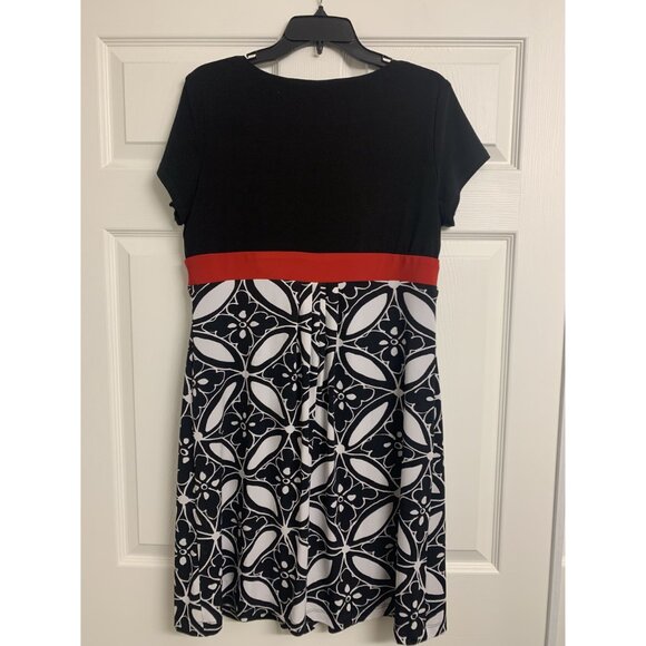 Coldwater Creek Cap Sleeve Empire Waist Floral Midi Dress Size 14 V Neck - Picture 3 of 7